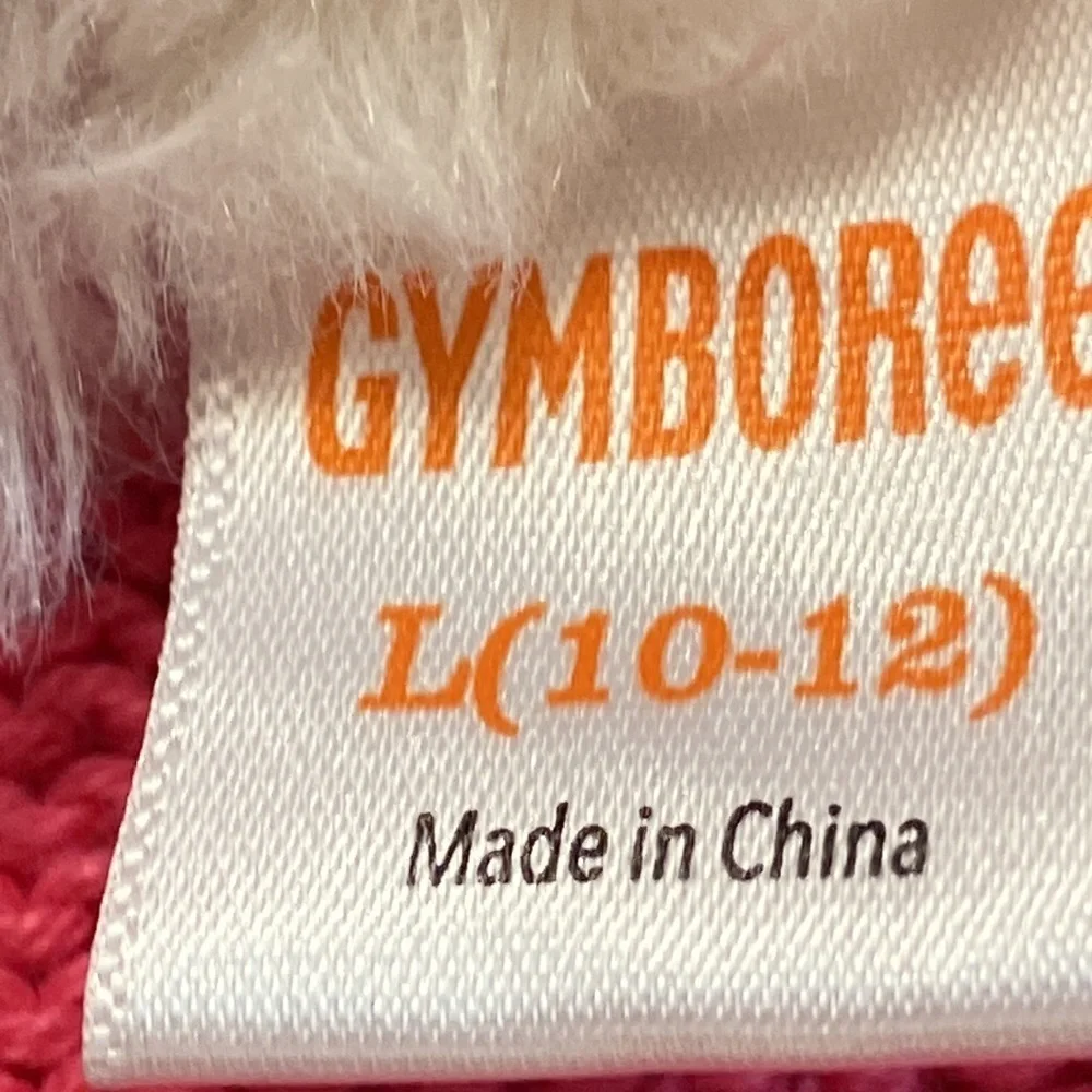 Gymboree Pink Full Front Zippered Sweater w/ Faux Fur Collar. Preowned Sz L